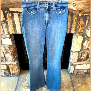 Idyllwind Size 12 stretch boot cut flare leg jeans worn 2x double button